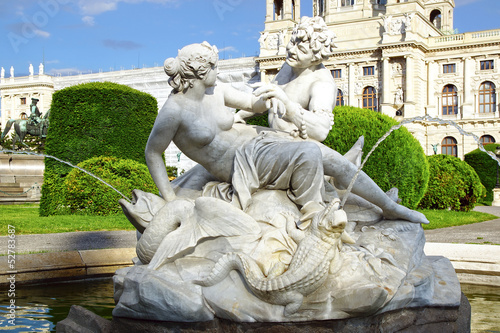 Photo: Triton and Naiad fountain on the Maria Theresien Platz. Vienna Triton and Naiad fountain on the Maria Theresien Platz. Vienna