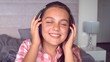 Video: Girl listening to music with headphone Girl listening to music with headphone