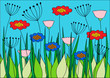 vector sketch of colorful meadow