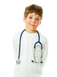 A little smiling doctor with stethoscope