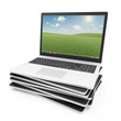 Illustration: Stack of Modern Laptops isolated on white background Stack of Modern Laptops isolated on white background
