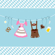 Hanging Octoberfest Symbols Retro Background