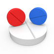 Illustration: Pills as a concept on white background Pills as a concept on white background