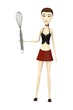 3d render of cartoon character with mixer