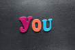 word you spelled out using colored fridge magnets