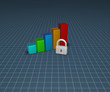 Illustration: padlock and business graph padlock and business graph