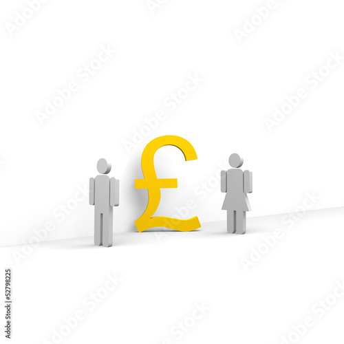 Illustration: frau, mann, pound, frau, mann, pound,