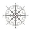 Black compass rose isolated on white