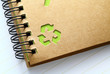 Spiral note with recycle mark