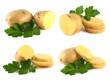 New potato collection with parsley isolated