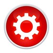 canvas print picture - zahnrad button rot