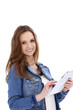 Attractive young woman using a tablet