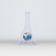 Illustration: 3D Globe in the test tube. Concept - a guard of the nature. 3D Globe in the test tube. Concept - a guard of the nature.