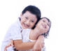 Brother love his sister - isolated