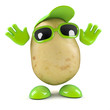 3d Potato man looks surprised
