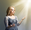 Woman holding out hands