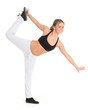 Foto: Sporty woman does exercises. Fitness. Sporty woman does exercises. Fitness.