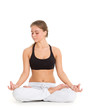 Foto: Sporty woman does exercises. Fitness. Sporty woman does exercises. Fitness.