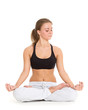 Foto: Sporty woman does exercises. Fitness. Sporty woman does exercises. Fitness.