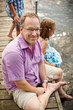 Man standing on a wharf