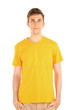 T-shirt on young man isolated on white