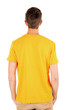 T-shirt on young man isolated on white