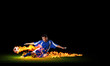 Football player with ball