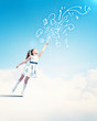 Photo: Little girl and childhood symbols Little girl and childhood symbols
