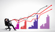 Businessman pulling graph