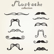 Hand drawn mustaches set