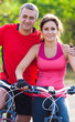 mature couple on  bicycle