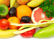 Photo: fruits and vegetables on white fruits and vegetables on white