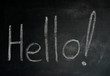 "Hello" on blackboard
