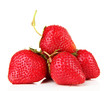 Ripe sweet strawberries, isolated on white
