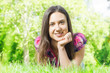 beautiful smiling young woman relaxing