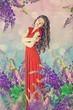 Photo: art vintage collage with beautiful woman art vintage collage with beautiful woman