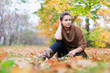  woman in autumn park