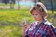 Woman with smartphone got bad news
