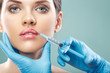 Beauty Woman face surgery close up portrait.