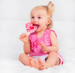 baby with a candy