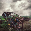rusted tractor frame