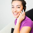 attractive girl with mobile phone