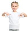 little girl in white t-shirt