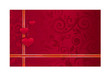 illustration - red wedding card with ribbons and hearts