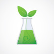 Chemical test tube green plant vector