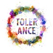 Tolerance concept, watercolor splashes as a sign