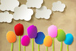 Tulpen bunt mit Hintergrund Himmel Vintage Horizontal Wolken