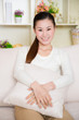 young asian woman at home