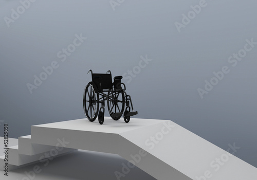 Illustration: wheelchair in front of stairs or access ramp wheelchair in front of stairs or access ramp