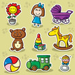 second set of toys. Collection of cute vector toys